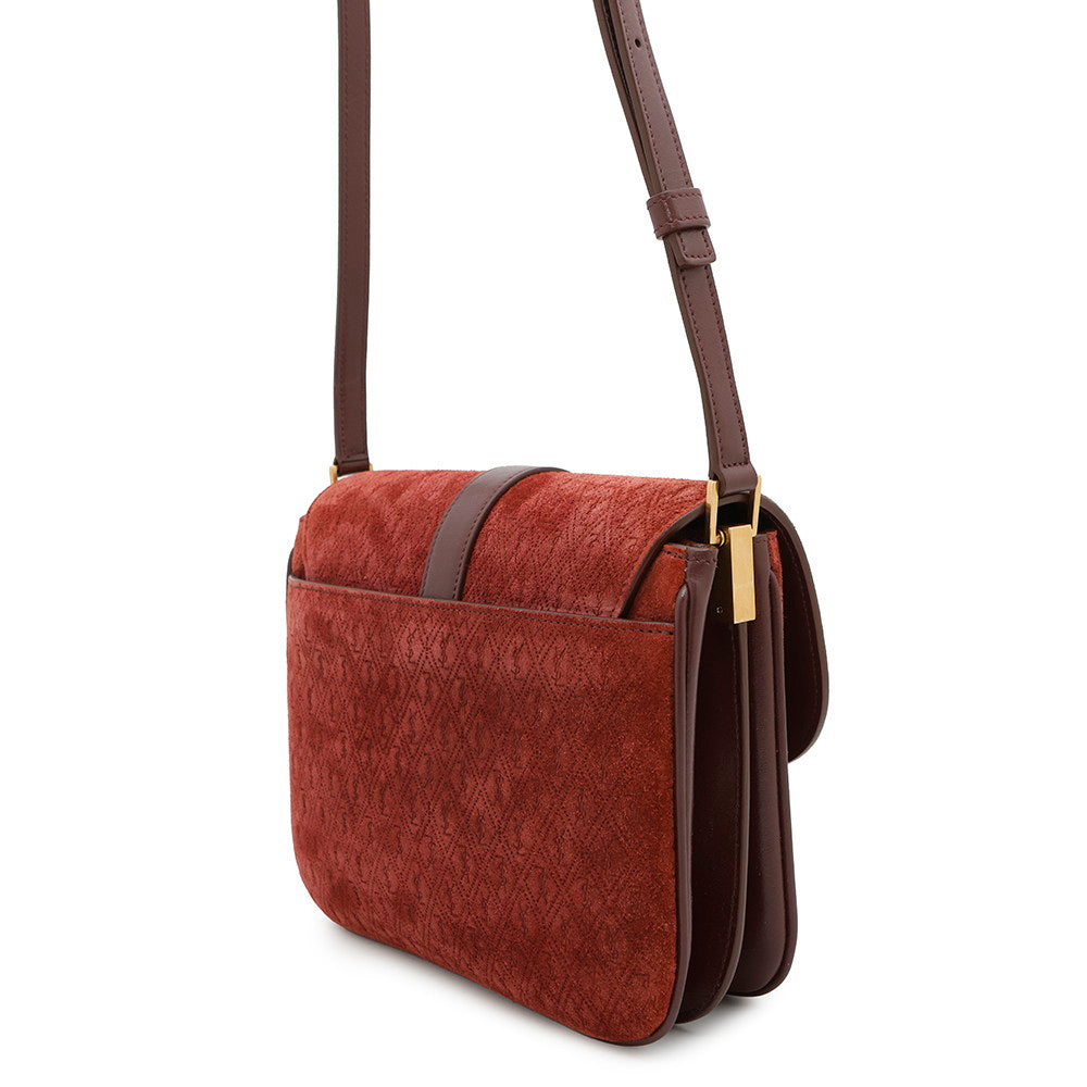 Saint Paris Satchel Allover Shoulder Bag Bordeaux568604 Leather Suede