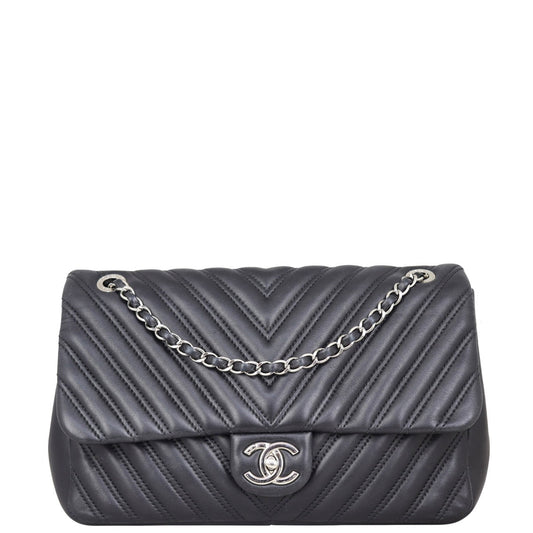 Chanel Chevron Double Stitch Single Jumbo Handbag Flap