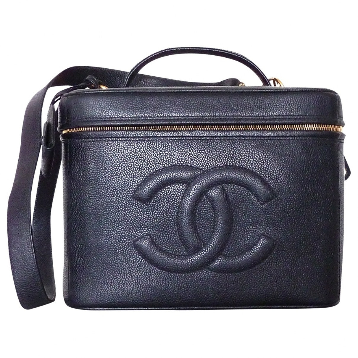vanity black leather handbag Polished