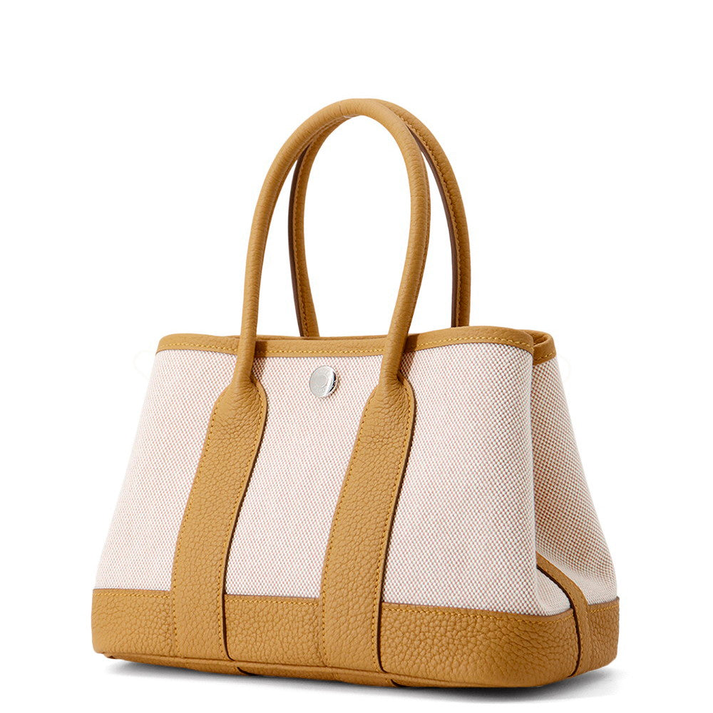 Neo Garden Ecru Natural Sable Toile H Leather Travel Bag