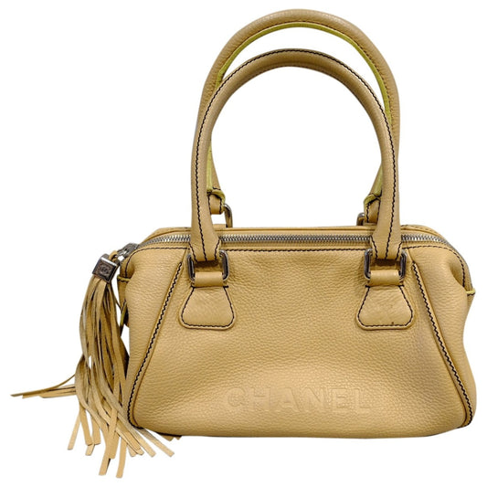 beige leather handbag Elegant