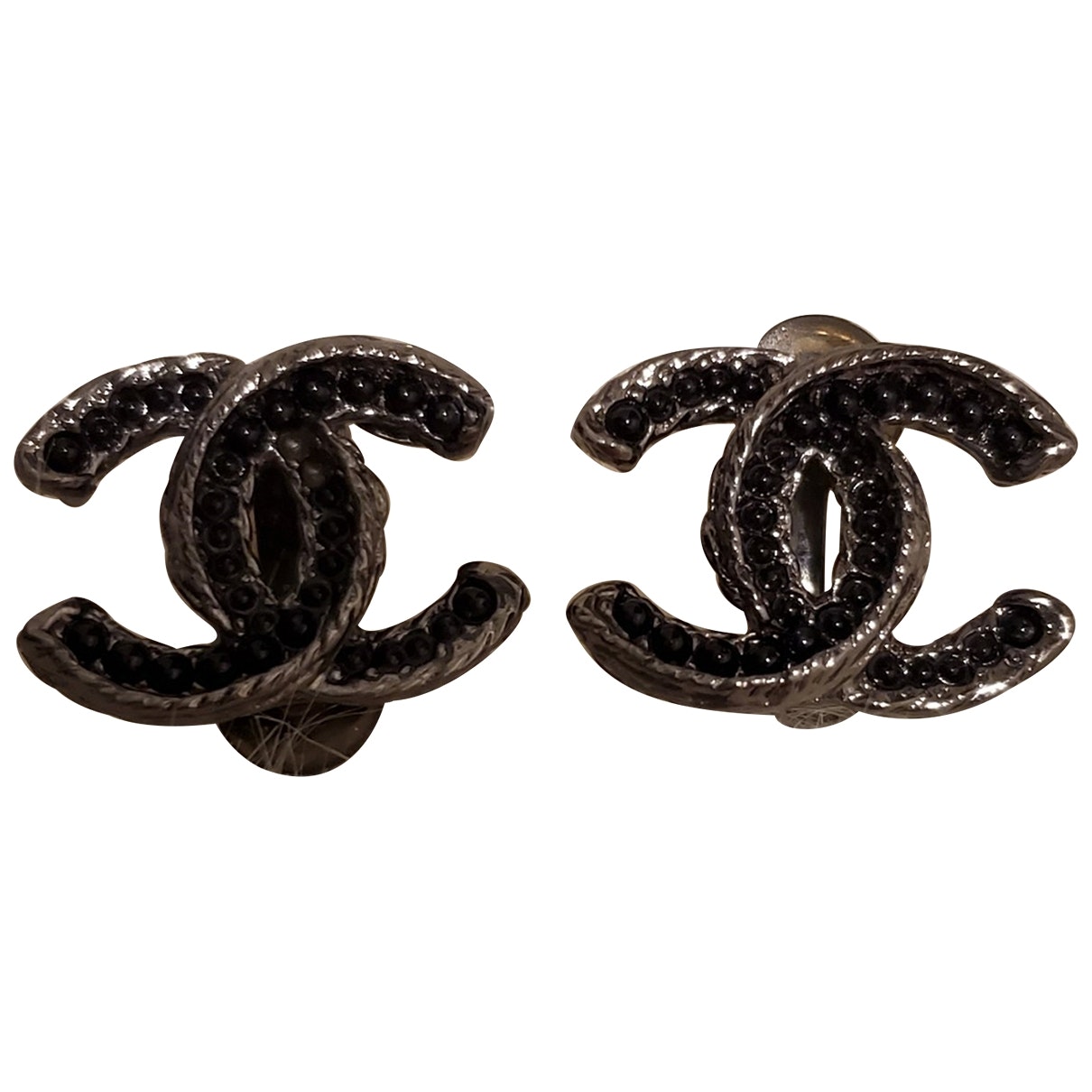cc black metal earrings Jewelry Refined