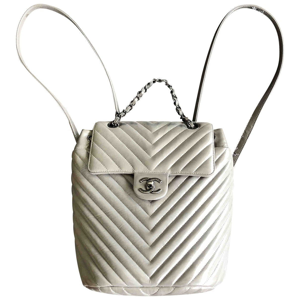timeless/classique grey leather backpacks Bag Signature