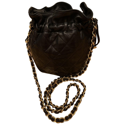 black leather handbag 106