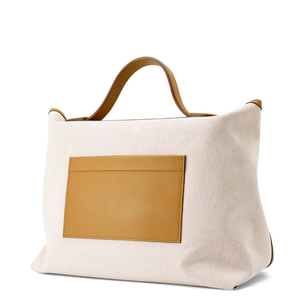 Sac Van Quatre Sesame Ecru Toile H Leather Travel Bag