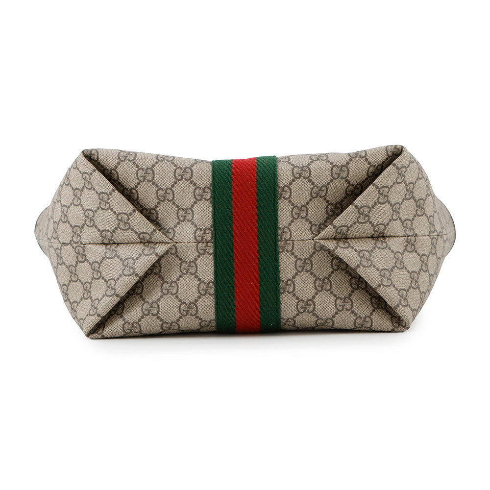 Gucci Double G Brown836831 PVC Size Leather Beige Medium Tote Bag