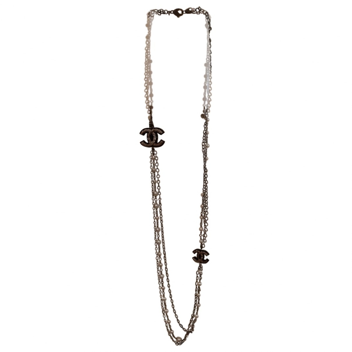 Chanel anthracite metal necklaces Jewelry