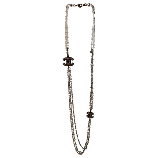 Chanel anthracite metal necklaces Jewelry