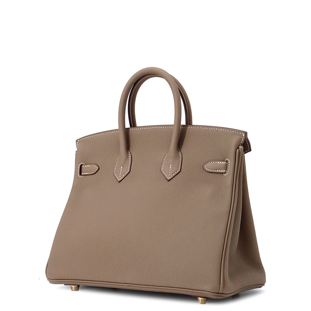 Birkin Verso Etoupe Marron Fonce Togo Size Leather Travel Bag