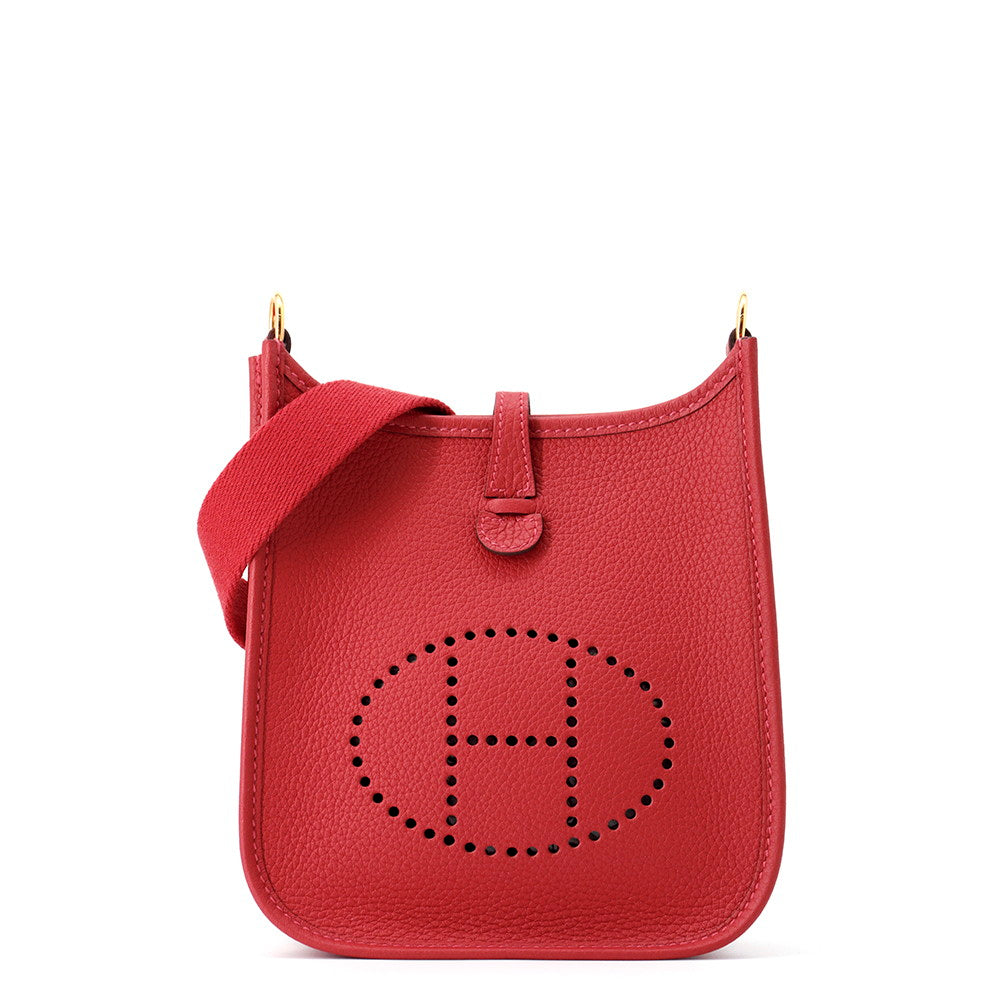 Evelyne Long Rouge Piman Taurillon Clemence Size Travel Bag