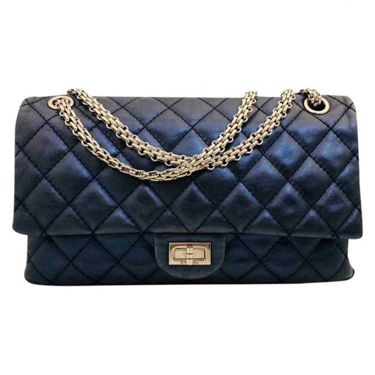 2.55 blue leather handbag Signature