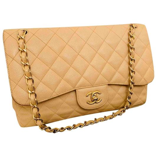 timeless/classique beige leather handbag Compact