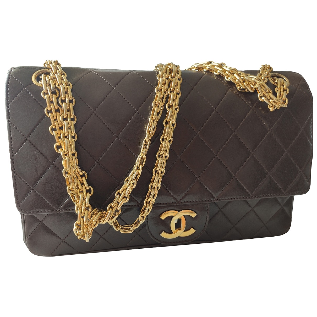 timeless/classique brown leather handbag Polished