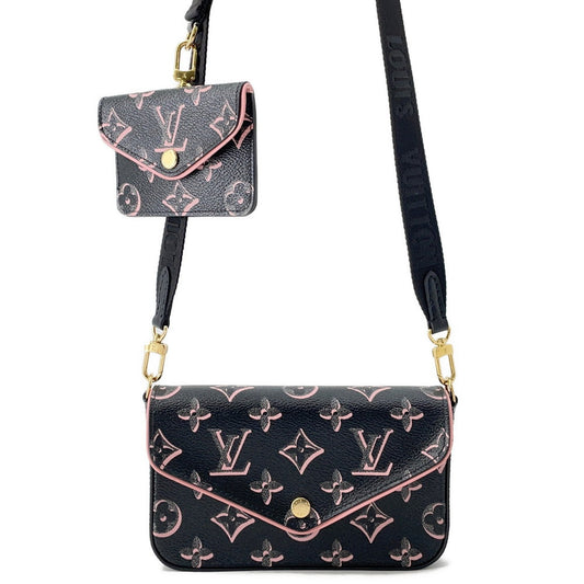 Louis Vuitton Multiie Pochette PinkM81471 Monogram Noir Clutch Bag