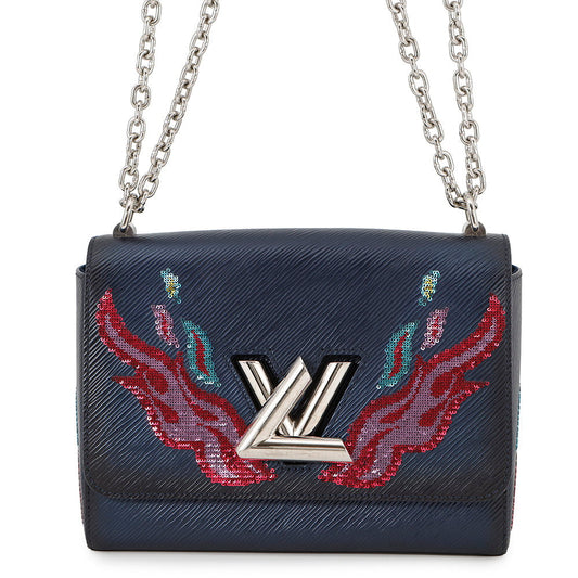 Louis Vuitton Twist Navy Sequins MM Leather Epi Handbag