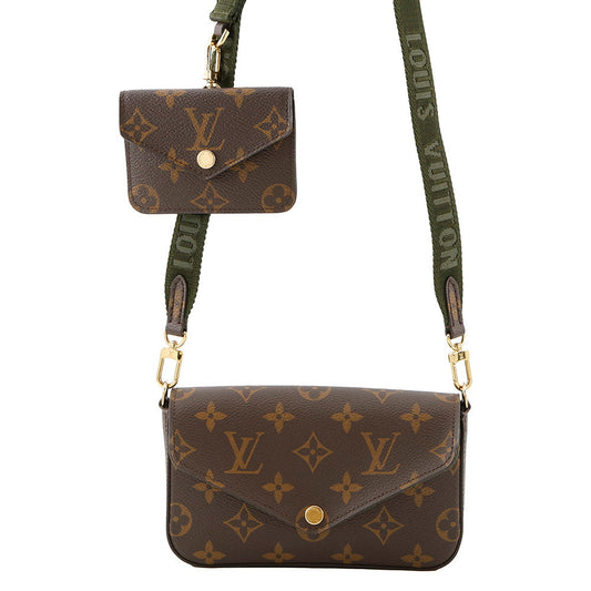 Louis Vuitton Multiie Pochette GreenM80091 Monogram Clutch Bag 4