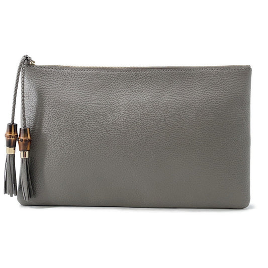 Gucci Bamboo Tassel Leather Clutch Bag