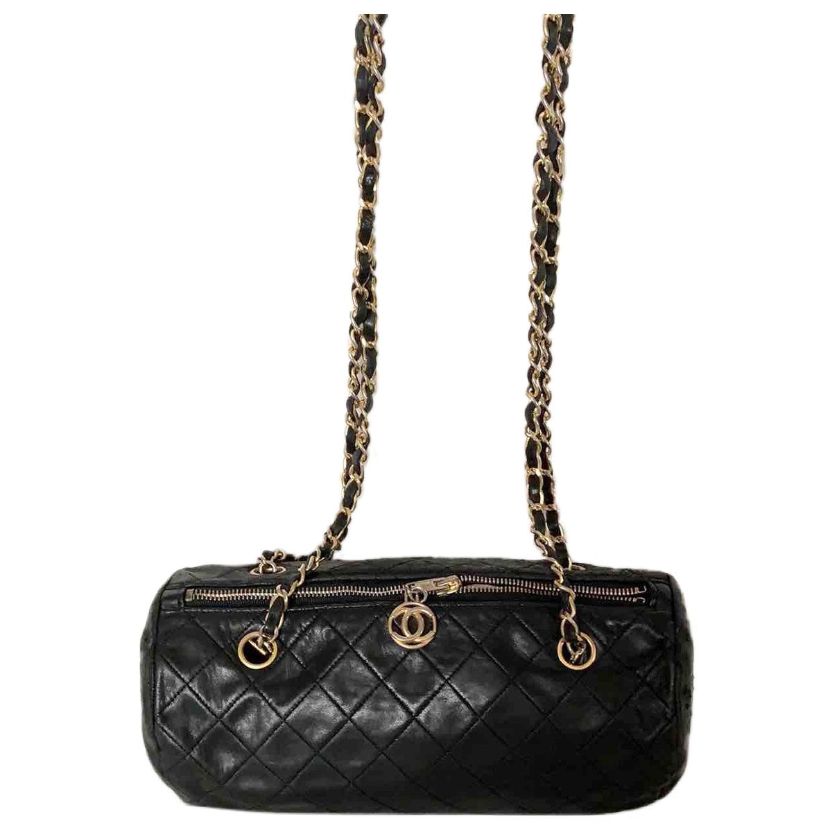 black leather handbag 114