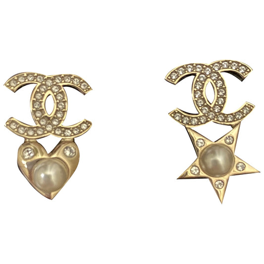 Chanel cc silver steel earrings Jewelry