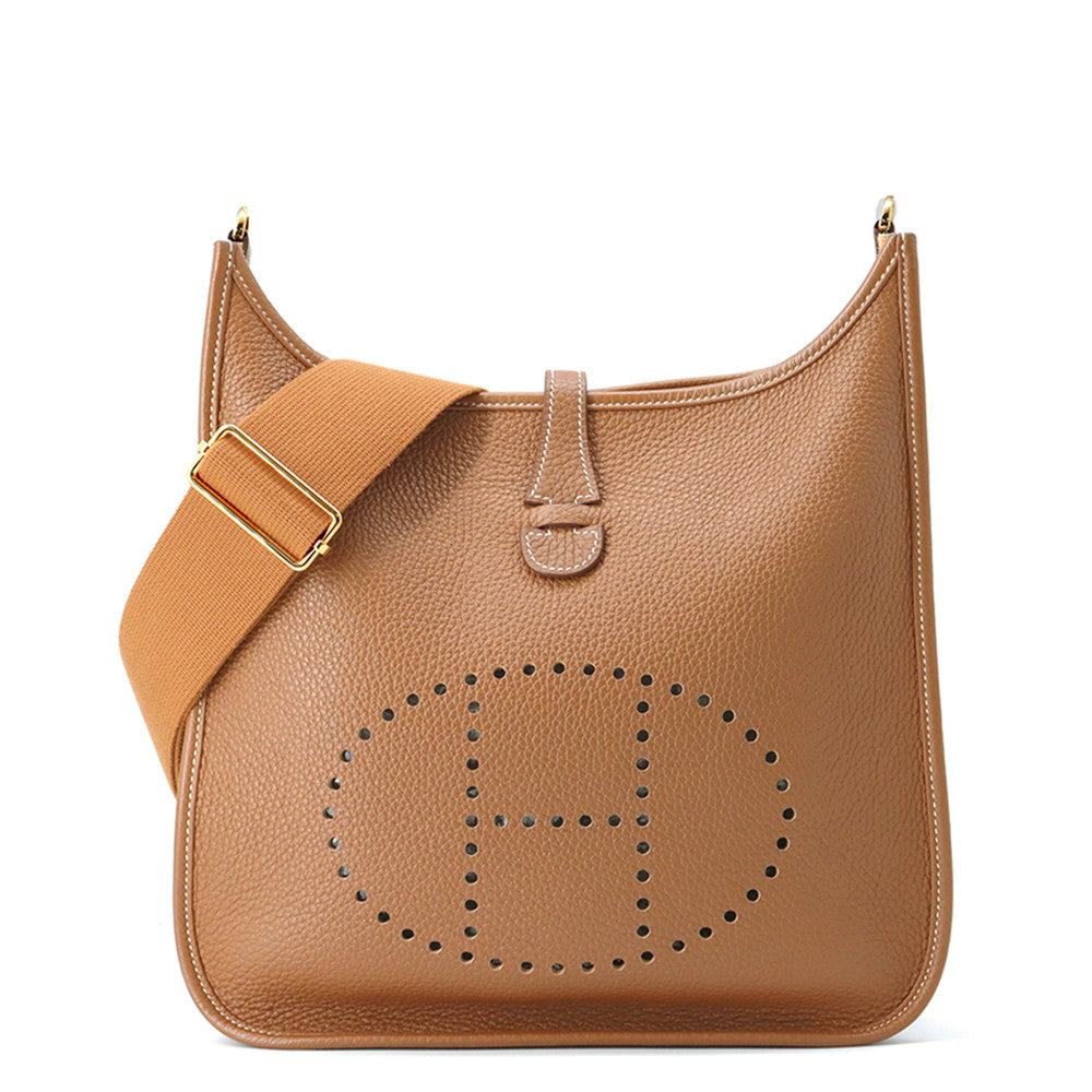 Evelyne Taurillon Clemence Size Pm Handbag Gold Travel Bag