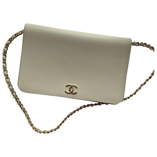 beige leather handbag Modern