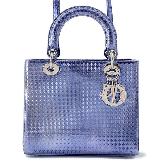 Dior Handbag ?Ladies MetalicPurple Leather Medium