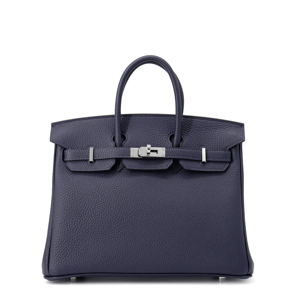 Birkin Nuit Togo Size Handbag Leather Blue Travel Bag