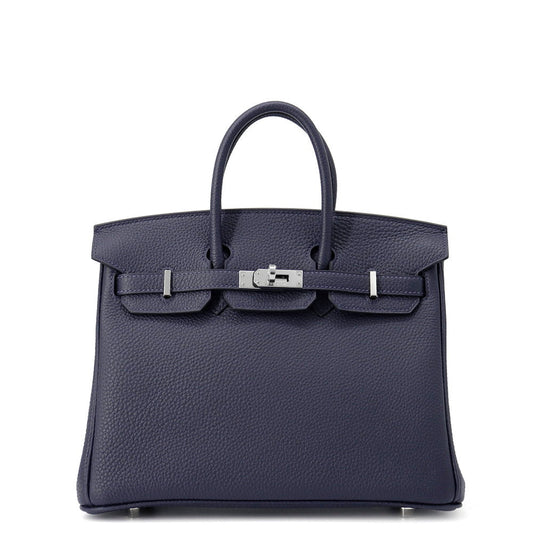 Birkin Nuit Togo Size Handbag Leather Blue Travel Bag