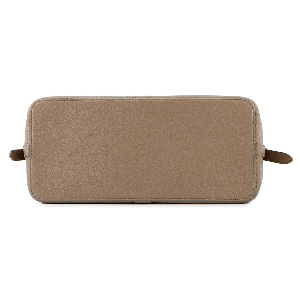 Cabas De France Way Handbag Greige Size Leather Medium Travel Bag