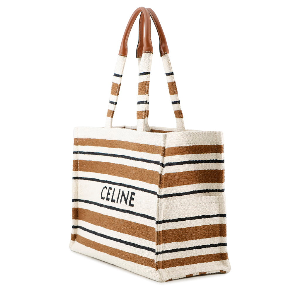 Cabas Tice Tote Bag Ivory Size Large Leather Canvas
