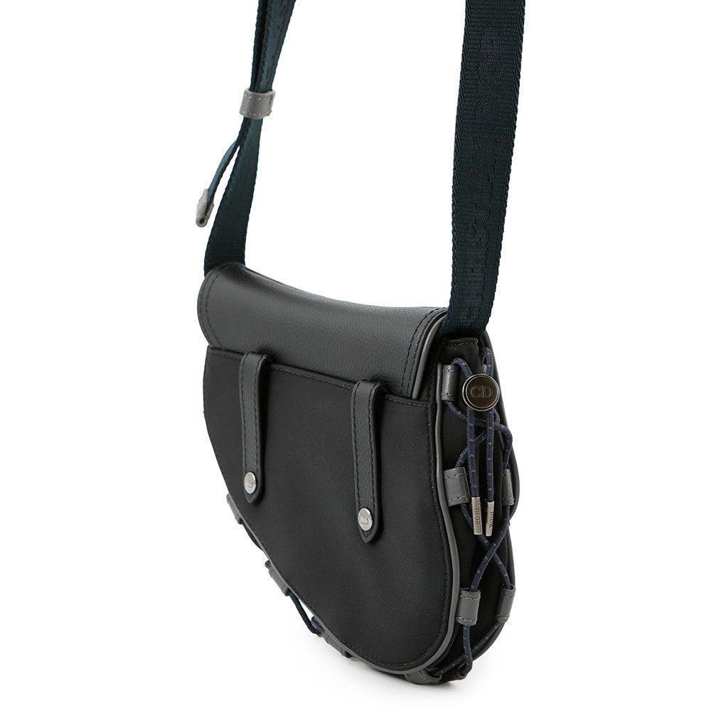 Dior Saddle Bag Sacai Collaboration Adca Usc H Leather Black Travel Bag