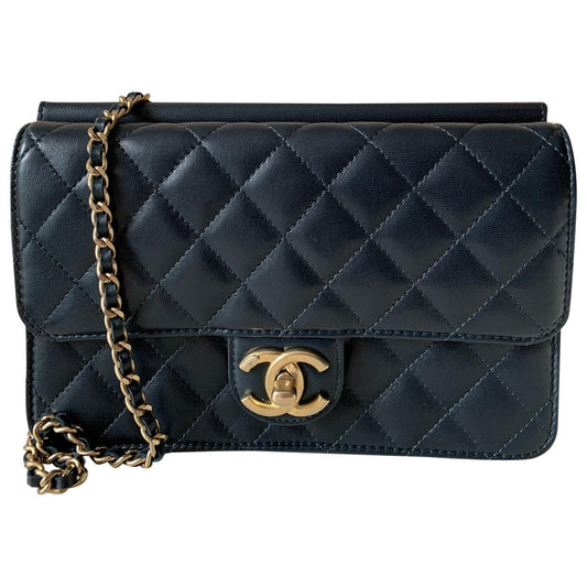 blue leather handbag Classic