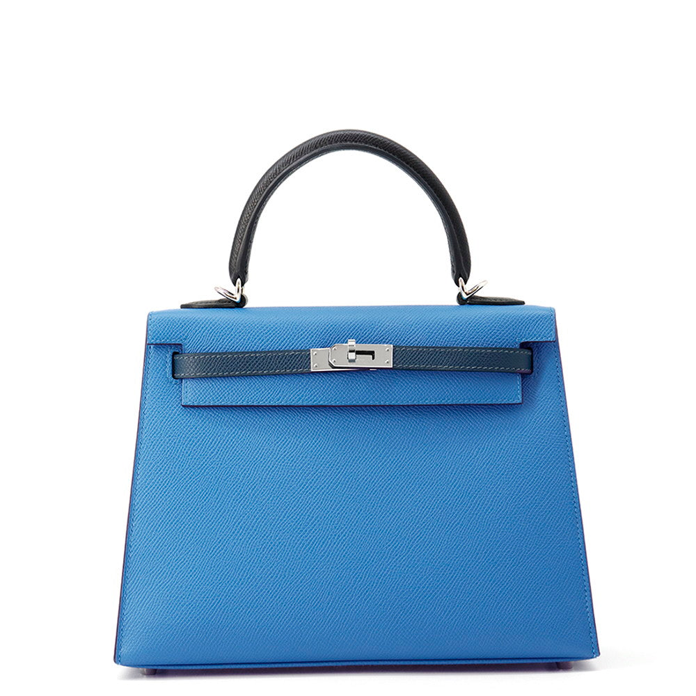 Kelly Sellier Tricolor Zanzibar De Prusse Epsom Black Blue Travel Bag