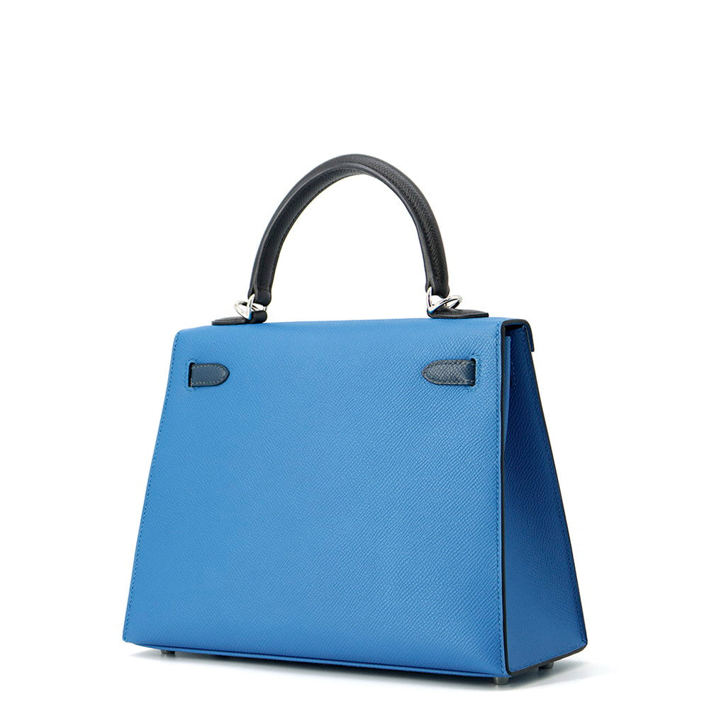 Kelly Sellier Tricolor Zanzibar De Prusse Epsom Black Blue Travel Bag