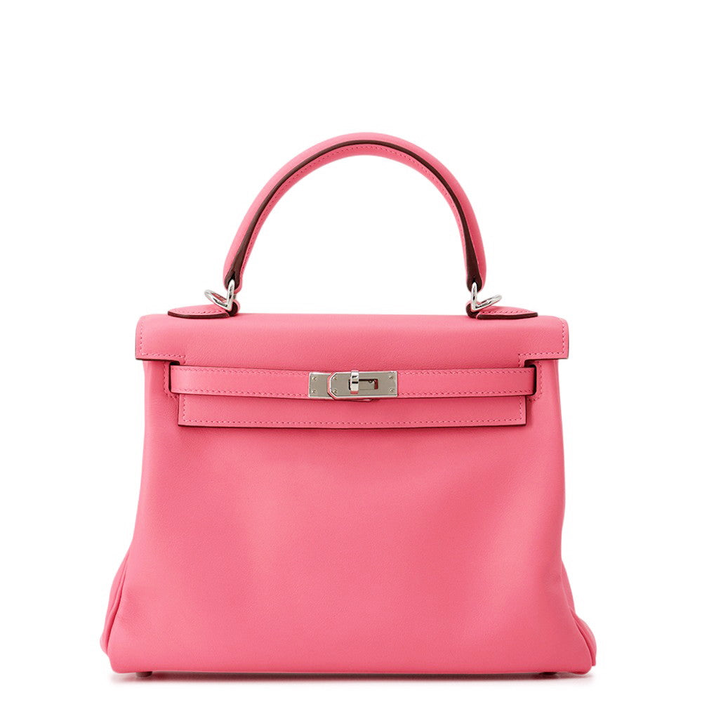 Kelly Retourne Rose Azalee Swift Size Handbag Leather Travel Bag