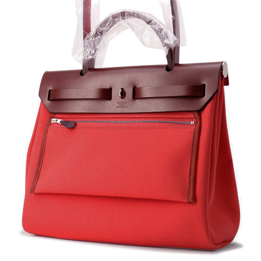 Herbag Zip Le Tourne Rouge Piment Rouge Leather Travel Bag
