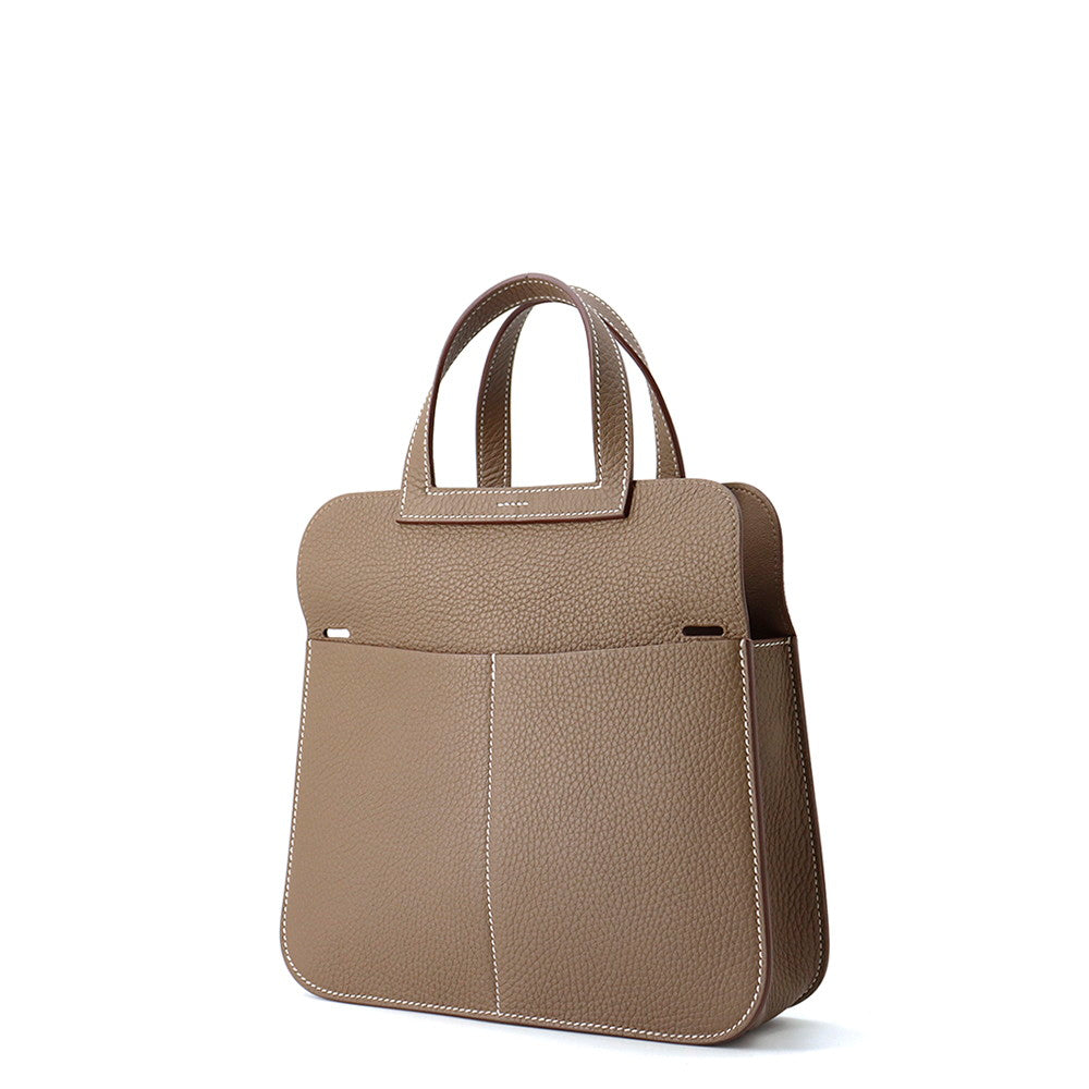 Halzan Etoupe Taurillon Clemence Size Handbag Travel Bag