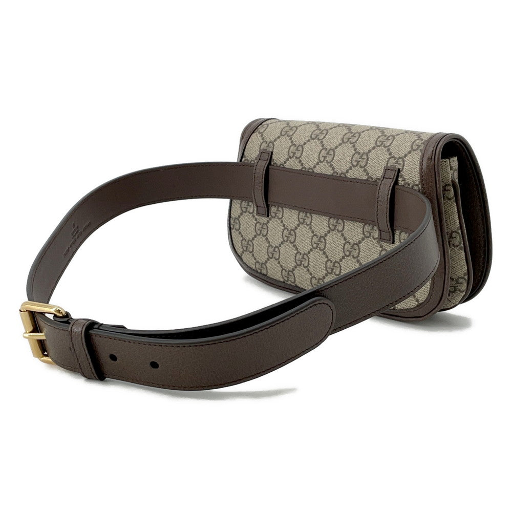 Gucci GG Supreme Blondie Beige703807 Leather Canvas Brown Crossbody Bag