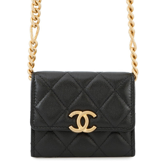 Chanel Matelasse ChainClutch BlackAP2629 Caviar Leather Clutch Bag