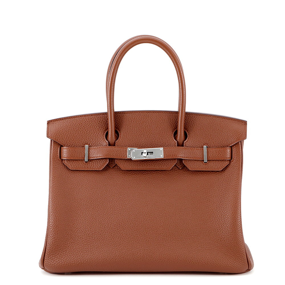 Birkin Sienne Togo Size Handbag Leather Travel Bag