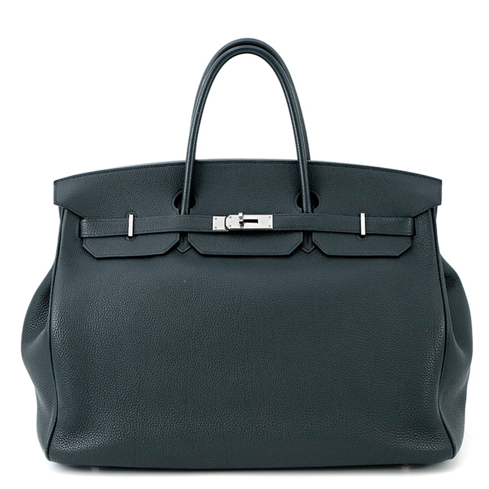 Birkin Verso Vert Rousseau Colbert Togo Size Leather Travel Bag