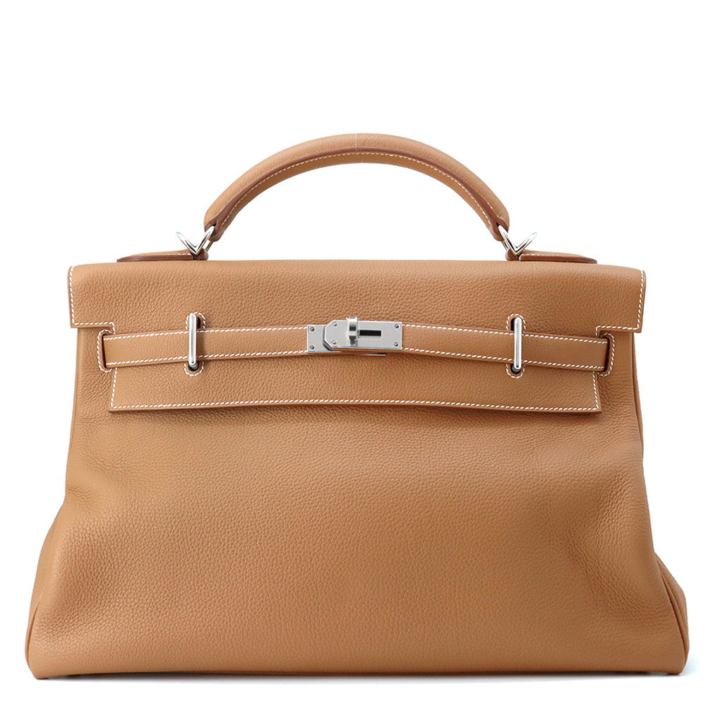 Kelly Maxi Togo Size Handbag Leather Gold Travel Bag