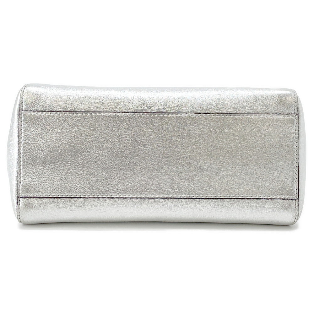 Fendi Peekaboo 2Waybag Silver8Bn244 Leather Mini Travel Bag
