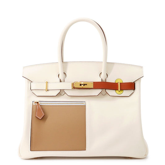 Birkin Colormatic Nata Cuivre Lime Mauve Sylvestre Leather Blue Travel Bag