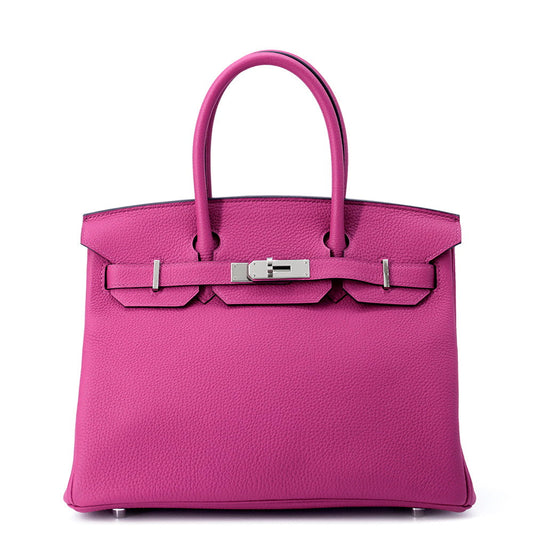 Birkin Rose Purple Togo Size Handbag Leather Travel Bag