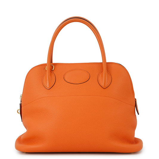 Bolide Orange Taurillon Clemence Size Handbag Travel Bag