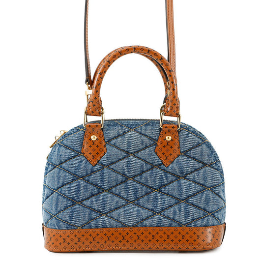 Louis Vuitton Maltage Alma BrownM55048 DenimTextile Blue Handbag