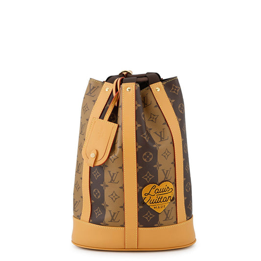 Louis Vuitton Randonnee Messenger NIGOCollaboration Marron NoirM45968 stripe Monogram Crossbody Bag