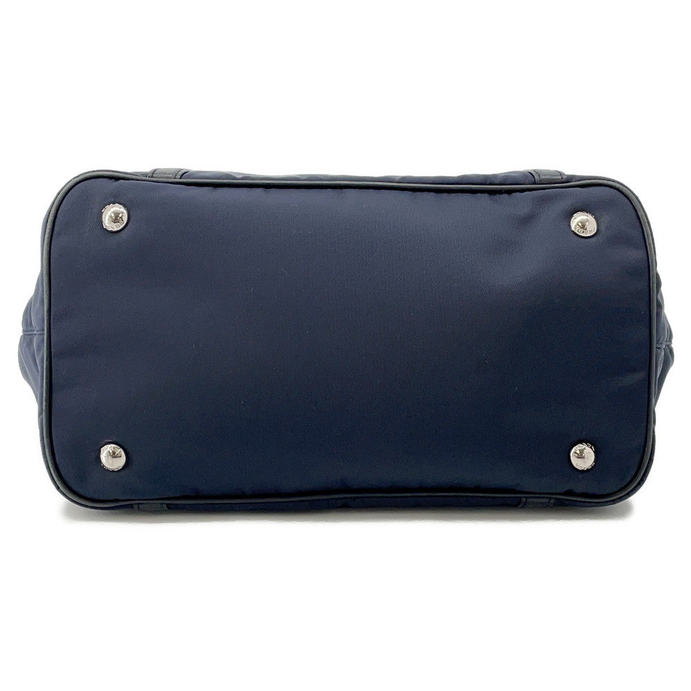 Way Shoulder Bag Navybn Leather Nylon