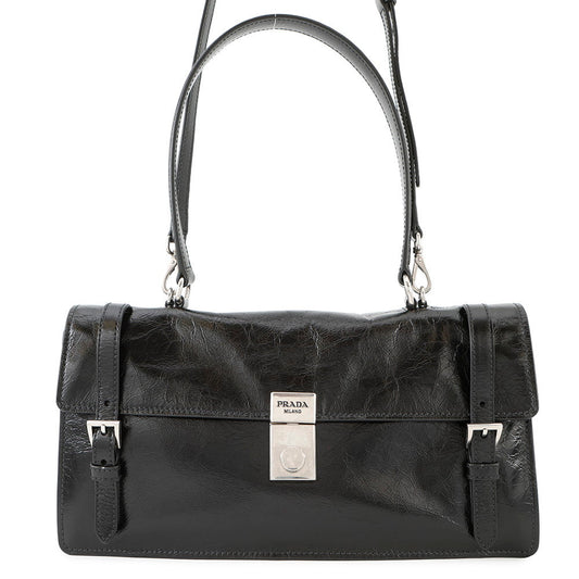 Prada ?2025ss 2way Shoulder Bag Black1BN026 Leather Medium